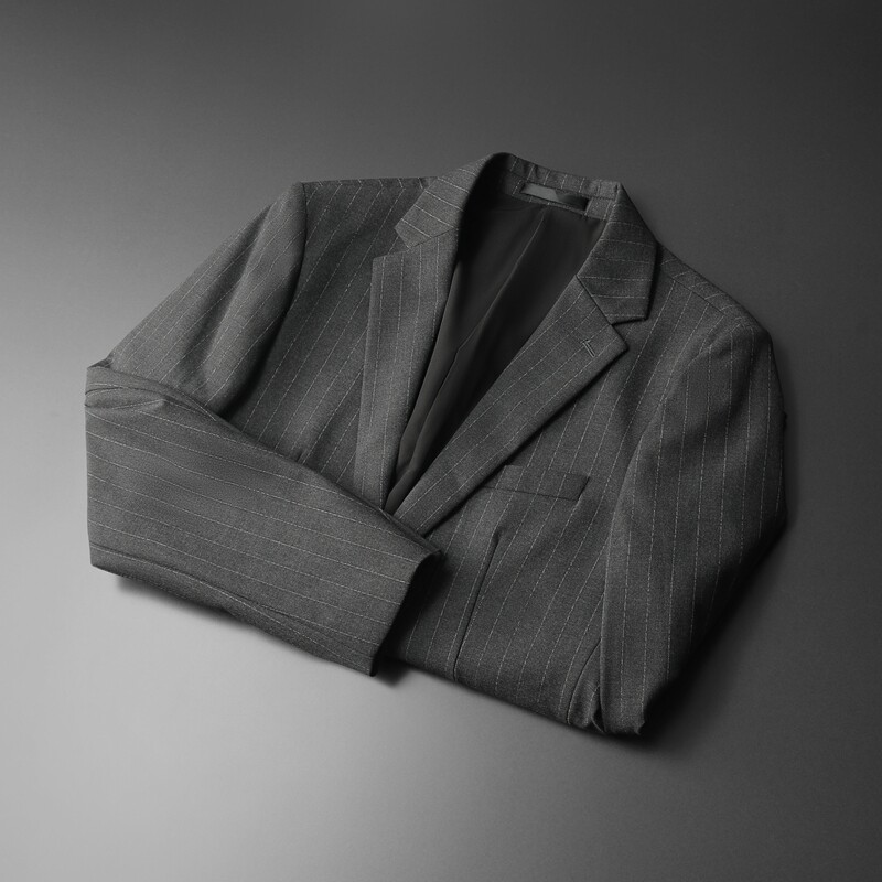 2026四季款条纹男士修身西服外套-电商D252-8309P160平铺,男装西服,电商D252