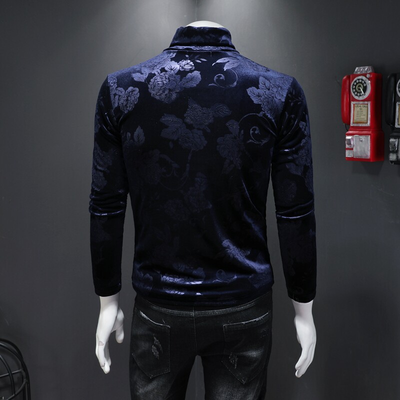 2025冬款韩绒加绒加厚高领打底衫-电商D252-59082P95假模M-4XL,男装T恤,电商D252