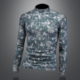 2025冬款男士花色中高领打底衫-电商D252-66216P80镂空图，男装T恤，电商D252