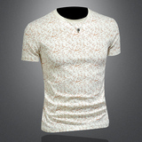 2026花色男士圆领短袖T恤-D252-2986P60镂空图，男装T恤，电商D252