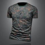 2026夏款男士圆领短袖T恤-D252-2968P60镂空图，男装T恤，电商D252