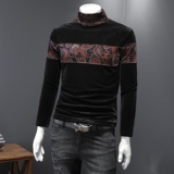 2025冬款韩绒加绒加厚高领打底衫-电商D252-6302P95假模图，男装T恤，电商D252