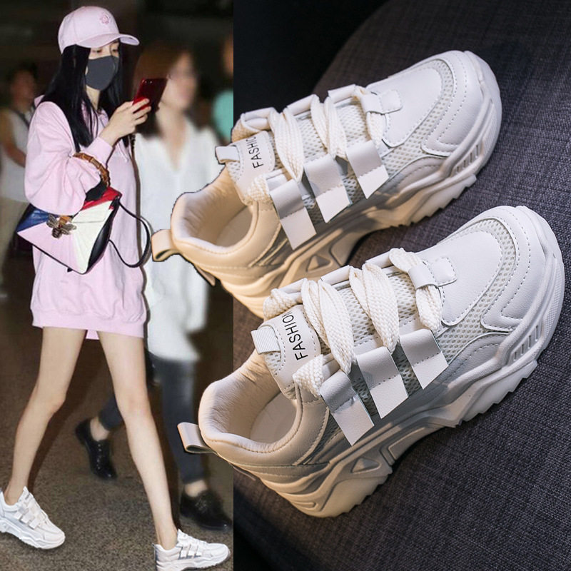 20春季新款韓版松糕厚底網面透氣小白鞋女超火的運動鞋時尚休閑鞋在類目 女鞋, 低幫鞋中 - 來自Buy2taobao.com提供專業的淘寶代購服務