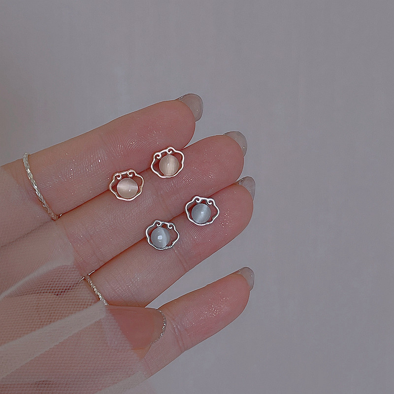 奥特莱斯品牌折扣店撤柜清仓捡漏如意平安锁耳饰outlets女耳钉潮