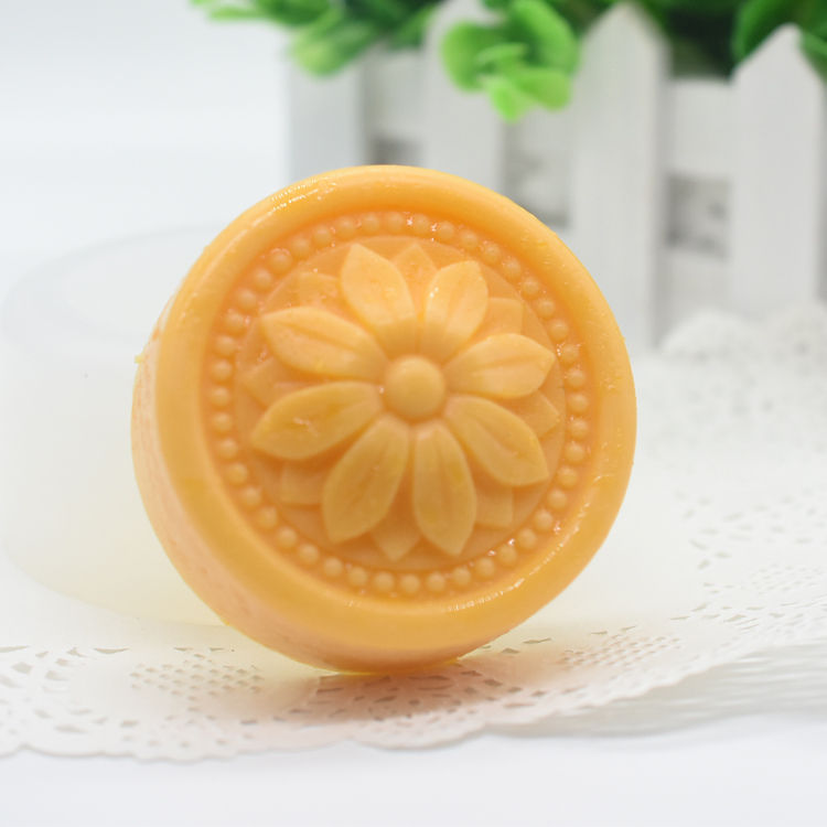 手工皂制作工具 DIY洁面皂香皂母乳皂模子 硅胶模具 圆形花110克