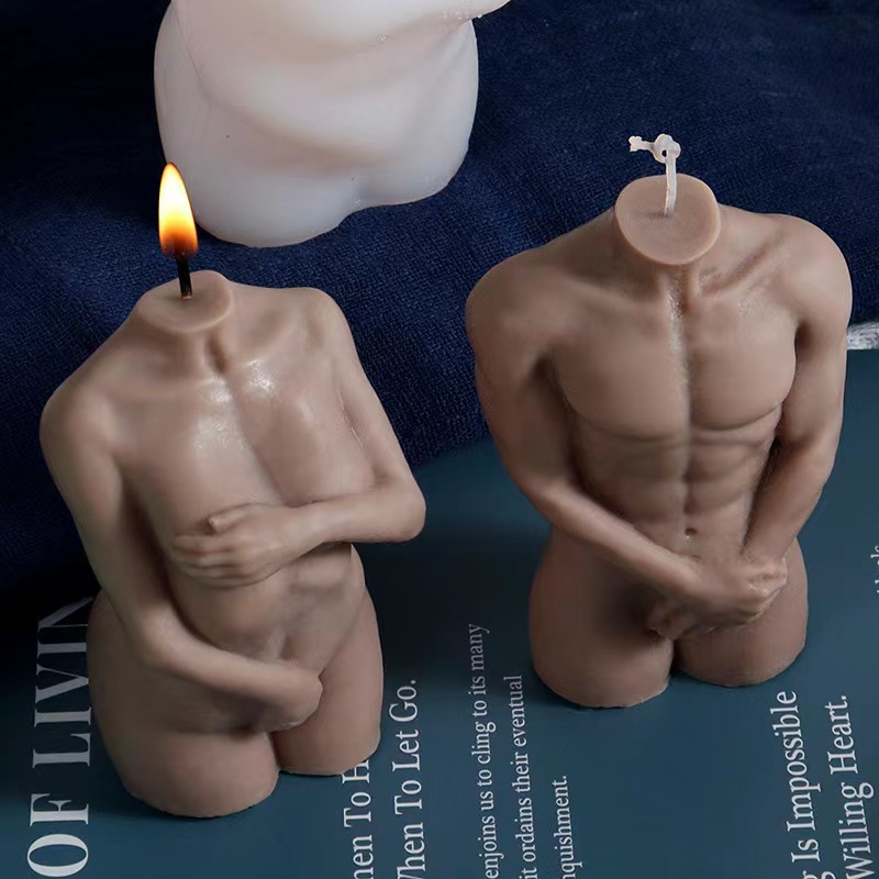 DIY人体硅胶模具害羞男女仿真人手工石膏娃娃精油香薰蜡烛模具