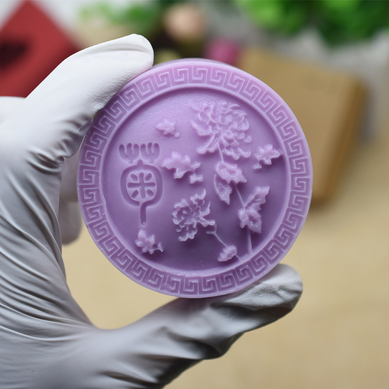 四君子菊花手工皂模具肥皂香皂模子精油氨基酸皂面包蛋糕烘焙模具