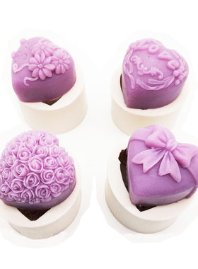 爱心LOVE玫瑰花KISS肥皂香皂模具 翻糖果冻diy蜡烛滴胶摆件模具