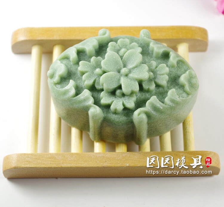手工皂制作材料工具 洁面皂香皂母乳皂模子 硅胶模具 小花100克