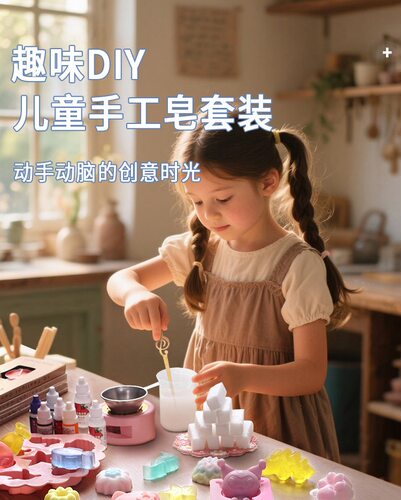儿童手工皂套装diy材料包自制肥皂香皂模具套装儿童玩具生日礼物