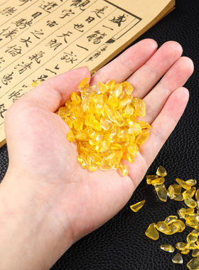 黄水晶碎石消磁石供佛聚宝盆福桶摆件花盆鱼缸造景饰品