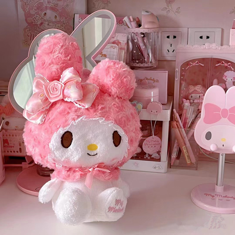 网红玫瑰哈喽kitty公毛绒玩具kt女孩生日礼物仔凯蒂猫美乐蒂公仔