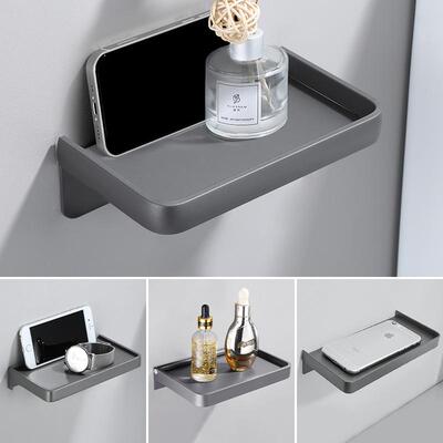 免打孔卫生间太空铝手机置物架