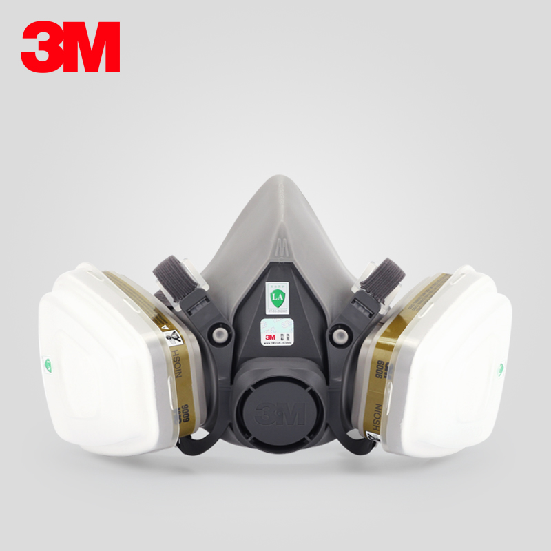 3M 6200防毒面具喷漆面罩防尘工业防甲醛化工多功能汞汞蒸气水银