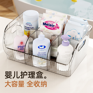 婴儿用品收纳盒家用便携大容量桌面宝宝尿不湿尿片专用收纳置物篮