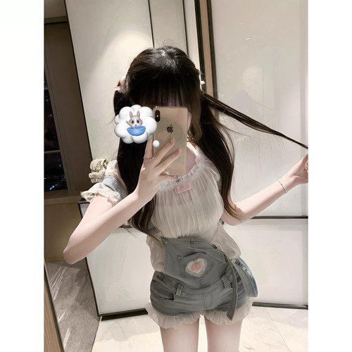 2026新款小个子学院风可爱减龄牛仔背带裤女萌系俏皮显瘦性感短裤
