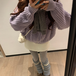 外套 毛衣男女秋冬时髦多巴胺帽衫 R1DGE美式 慵懒休闲连帽针织衫