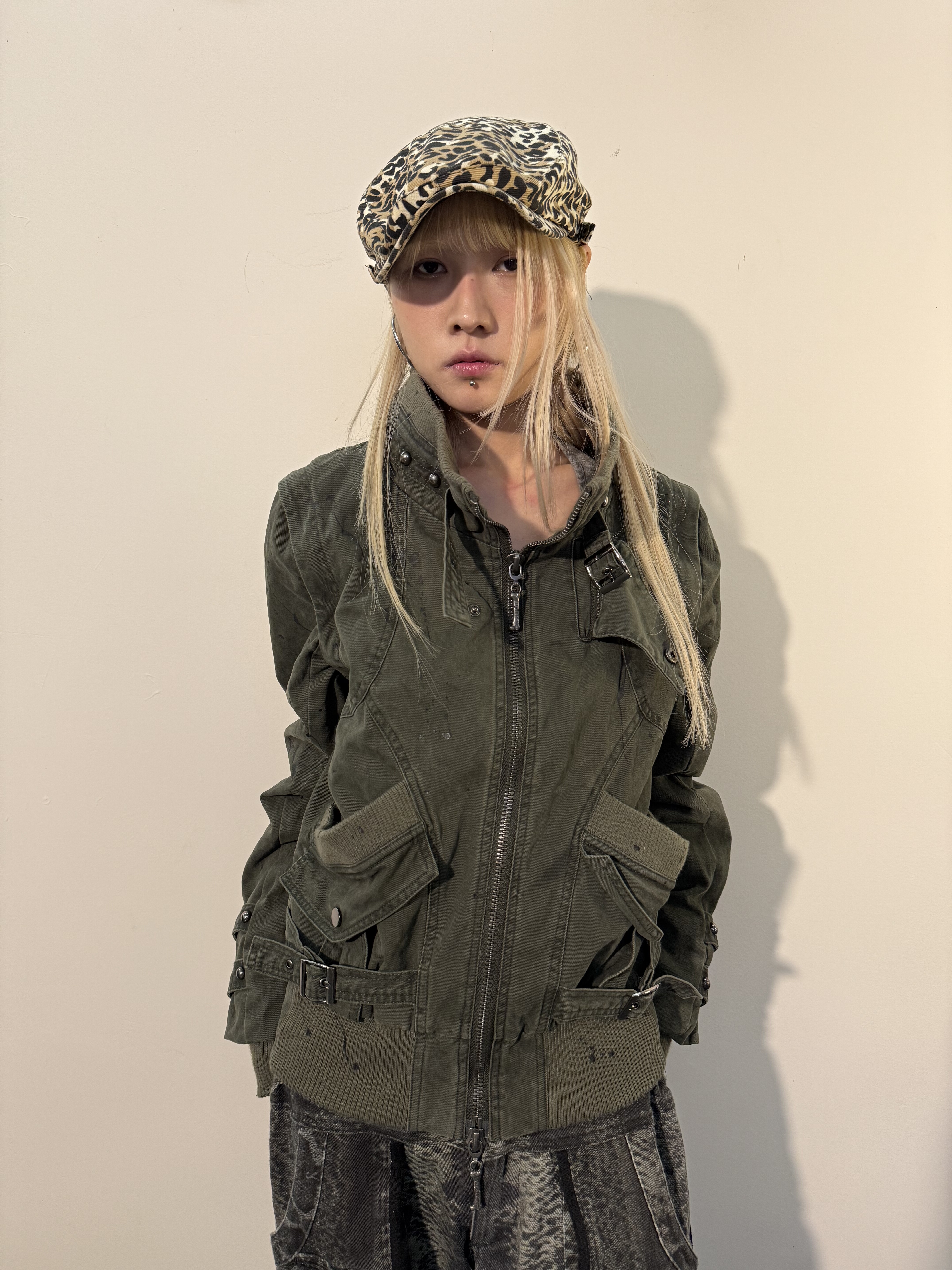 113 Market 25SS美式复古军绿色可拆分外套