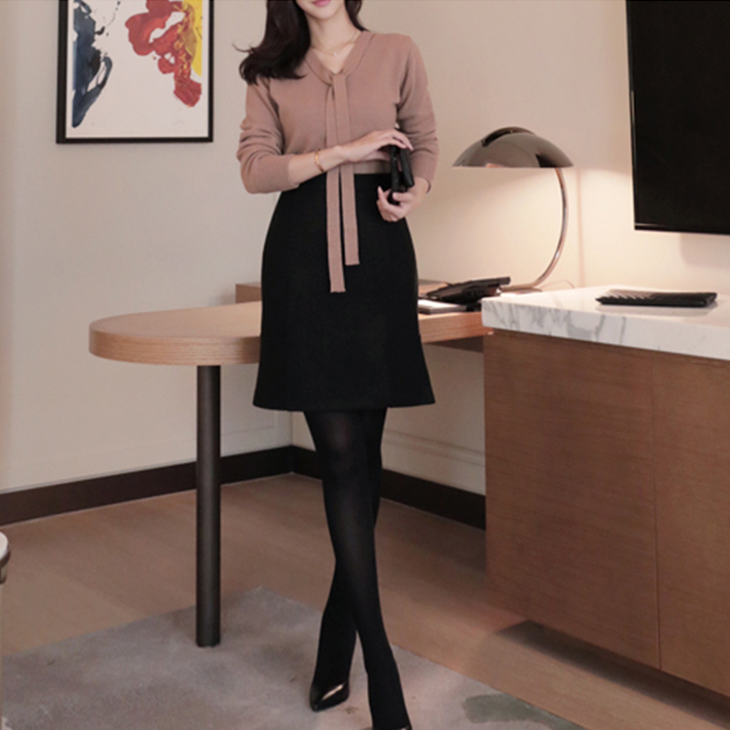 毛呢短裙鱼尾裙半裙气质包臀秋冬