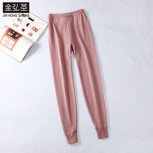 100%全棉秋裤女款秋冬中厚舒适柔软大码高腰棉毛裤亲肤打底保暖裤