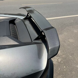 底座高尾翼小包围 碳纤维锻造纹V款 适用兰博基尼LP580 610飓风改装
