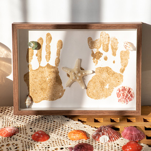 海边沙滩手印相框沙滩手印画diy情侣手印画相框儿童手印画纪念