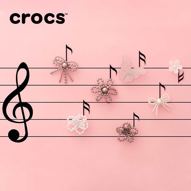 Crocs卡骆驰配饰智必星洞洞鞋鞋花 黑色串珠花 黑色串珠蝴蝶结