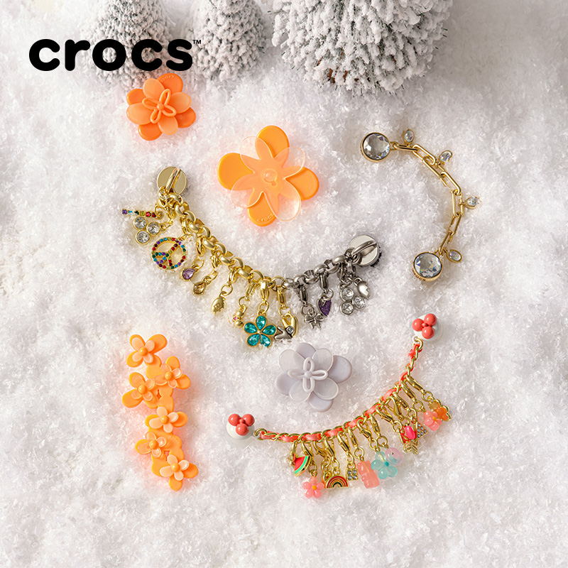Crocs卡骆驰配饰智必星洞洞鞋鞋花 蓝色吊坠链条 粉色吊坠链条