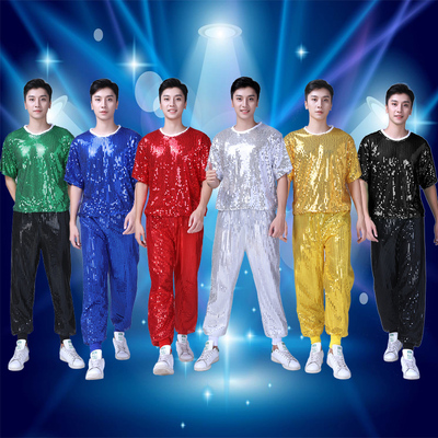 ds演出服亮片套装男成人学生新款啦啦队现代舞街舞跳舞爵士舞服装