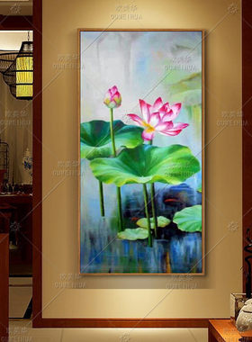 欧式风入户玄关过道手绘油画