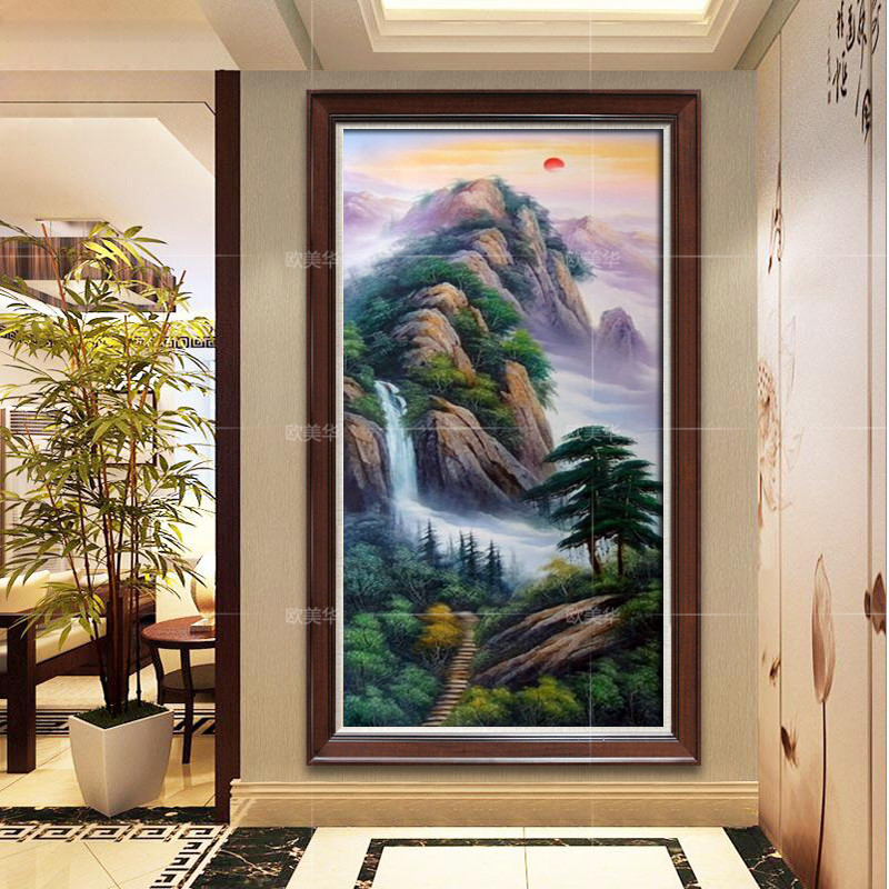 风水靠山招财办公室玄关装饰画