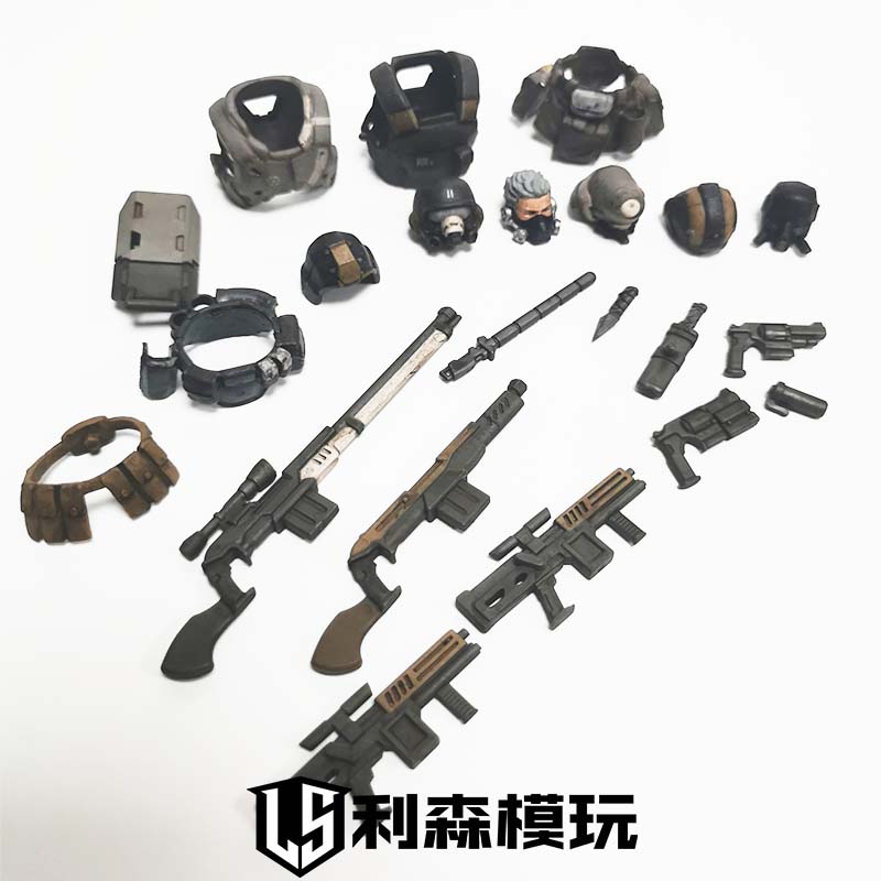 酸雨战争3.75寸地狱海堡北伊努士兵 1:18可动兵人DIY武器LS08