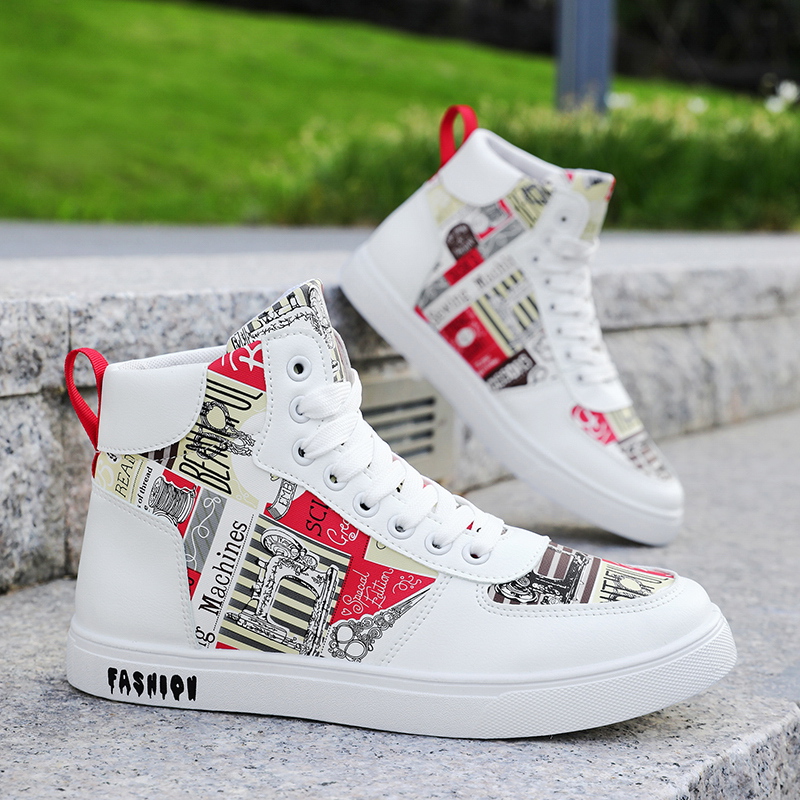 鞋子男2025冬季新款板鞋韩版潮流高帮男鞋学院风百搭休闲鞋运动鞋