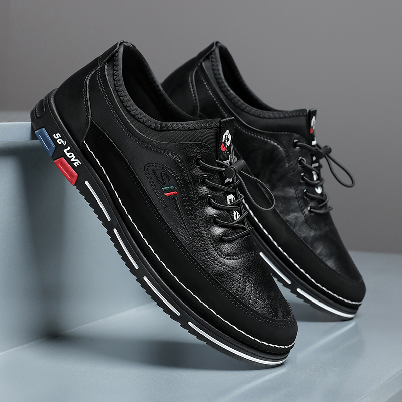 男鞋2025新款休闲皮鞋冬季潮流板鞋男士百搭休闲鞋低帮耐磨工装鞋