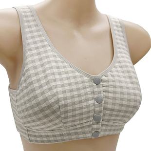 大码中老年妈妈前扣内衣200斤莫代尔棉舒适宽松透气大胸老人内衣