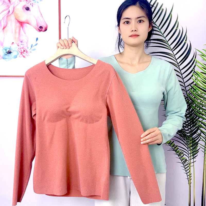 大码保暖内衣带胸垫免穿文胸胖mm200斤秋冬中老年妈妈德绒打底衣,女士内衣/男士内衣/家居服,保暖上装,淘宝优惠券,粉丝福利购,淘宝优惠卷