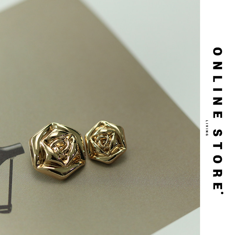 玫瑰花金属纽扣衬衫外套毛衣扣子