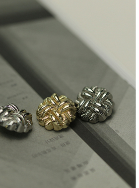 Manual◆ 麻花球金属纽扣金银色小香风粗花呢外套扣毛衣开衫扣子