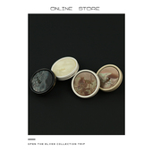 Manual 圆形金属纽扣小鸟扣子小香名媛风女西装 扣粗花呢外套扣