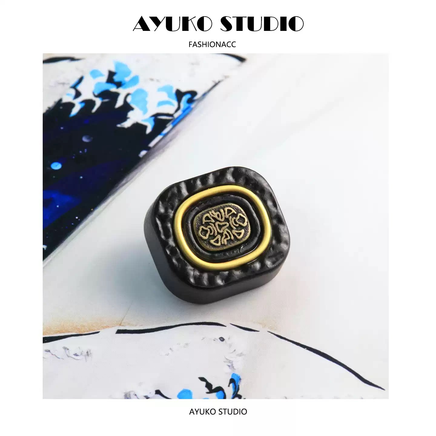 高档新中式方形高档服装纽扣