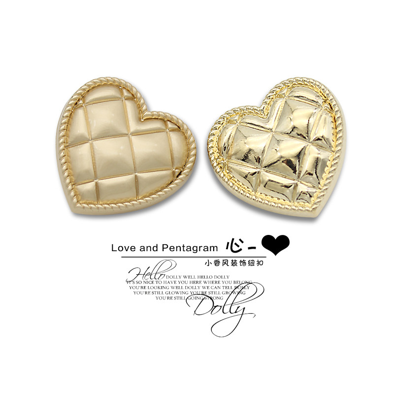 manual◆名媛小香爱心龟面金属纽扣毛衣针织开衫心形装饰扣子钮扣