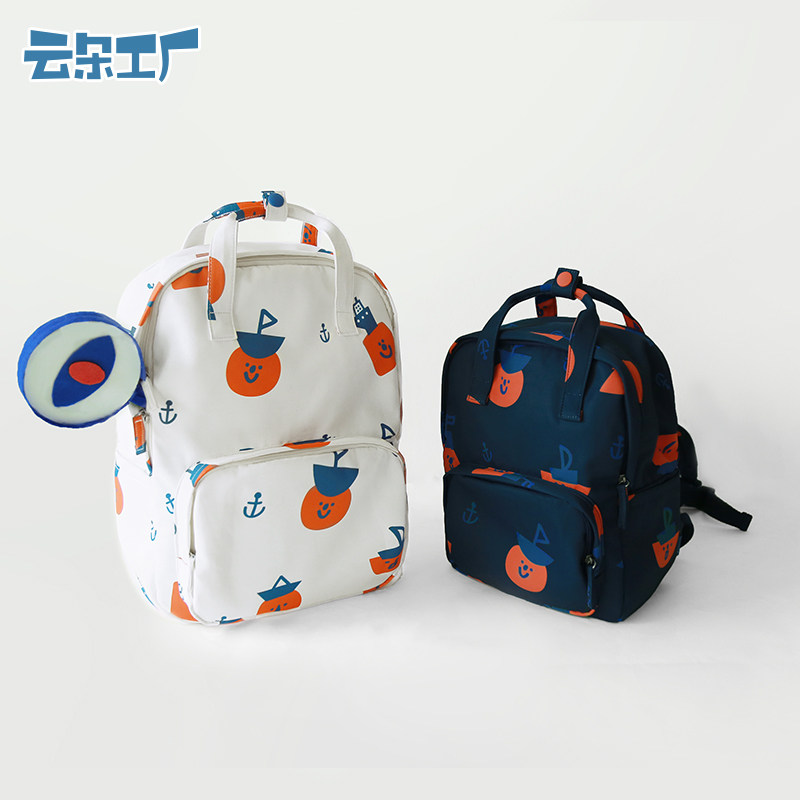 云朵工厂八头船印花双肩包新款轻便户外手提背包旅行包学生书包