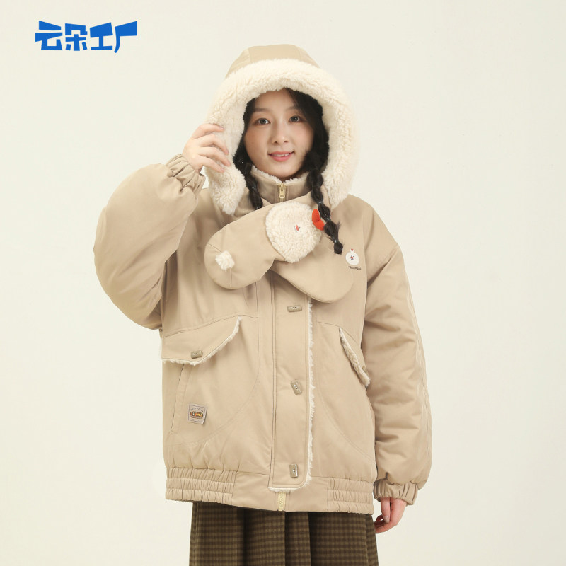 云朵工厂小雪人兔子造型围巾棉服秋冬季保暖棉衣女款外套自带围巾,女装/女士精品,棉衣/棉服,淘宝优惠券,粉丝福利购,淘宝优惠卷
