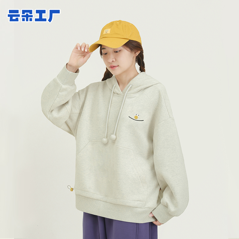 云朵工厂种子毛球抽绳连帽卫衣