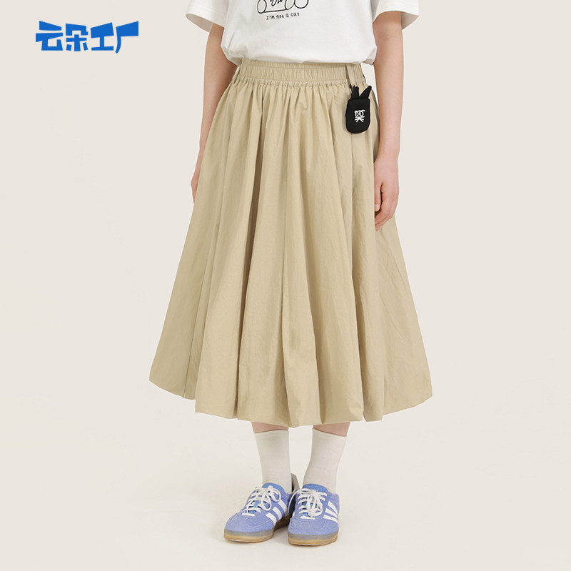 云朵工厂不打小孩小猫花苞半身裙女夏季新款A型蓬蓬裙高腰显瘦