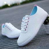 百搭女鞋 2025新款 韩版 学生平底鞋 镂空小白鞋 子休闲运动单鞋 春夏季