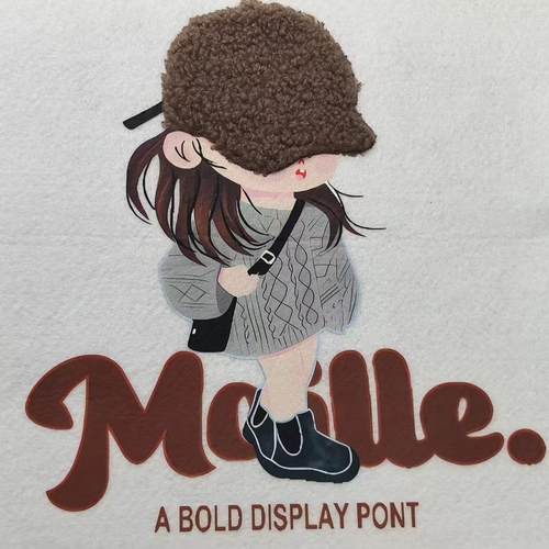 小女孩印花辅料结合工艺白墨烫画（冷撕）