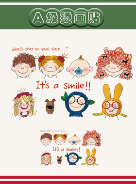 时尚卡通小女孩童装印花辅料新款图案T恤卫衣柯式热转印烫画贴