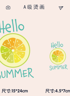 夏季summer字母T恤卫衣印花辅料柯式过粉热转印烫画胶印贴图案