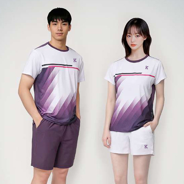 韩版羽毛球服男女同款紫罗兰速干上衣运动套装情侣穿搭速干